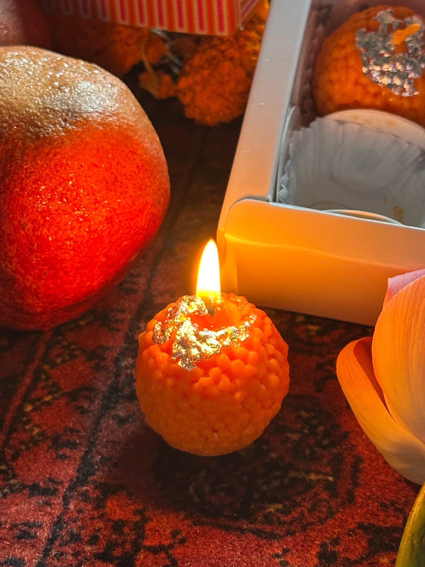 Nani Ke Laddoo Box of 4 Laddu Scented Candle Gift Box | Nani Ke Laddoo Handmade Indian Sweets Decorative Candles | Festive Home Decor for Diwali & Weddings (Saffron Sandalwood) image 5