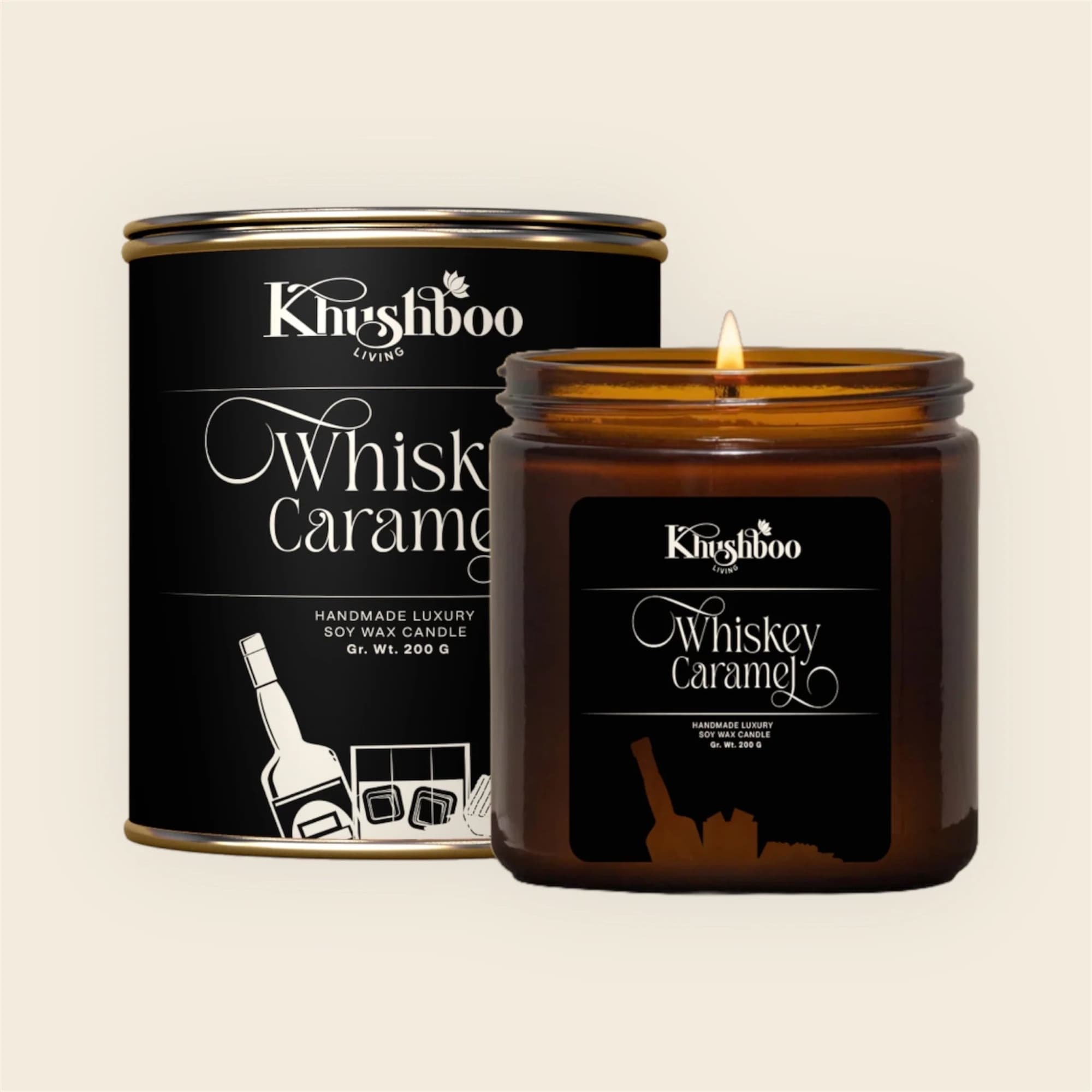 Whiskey Caramel Soy Wax Candle 200g image 2