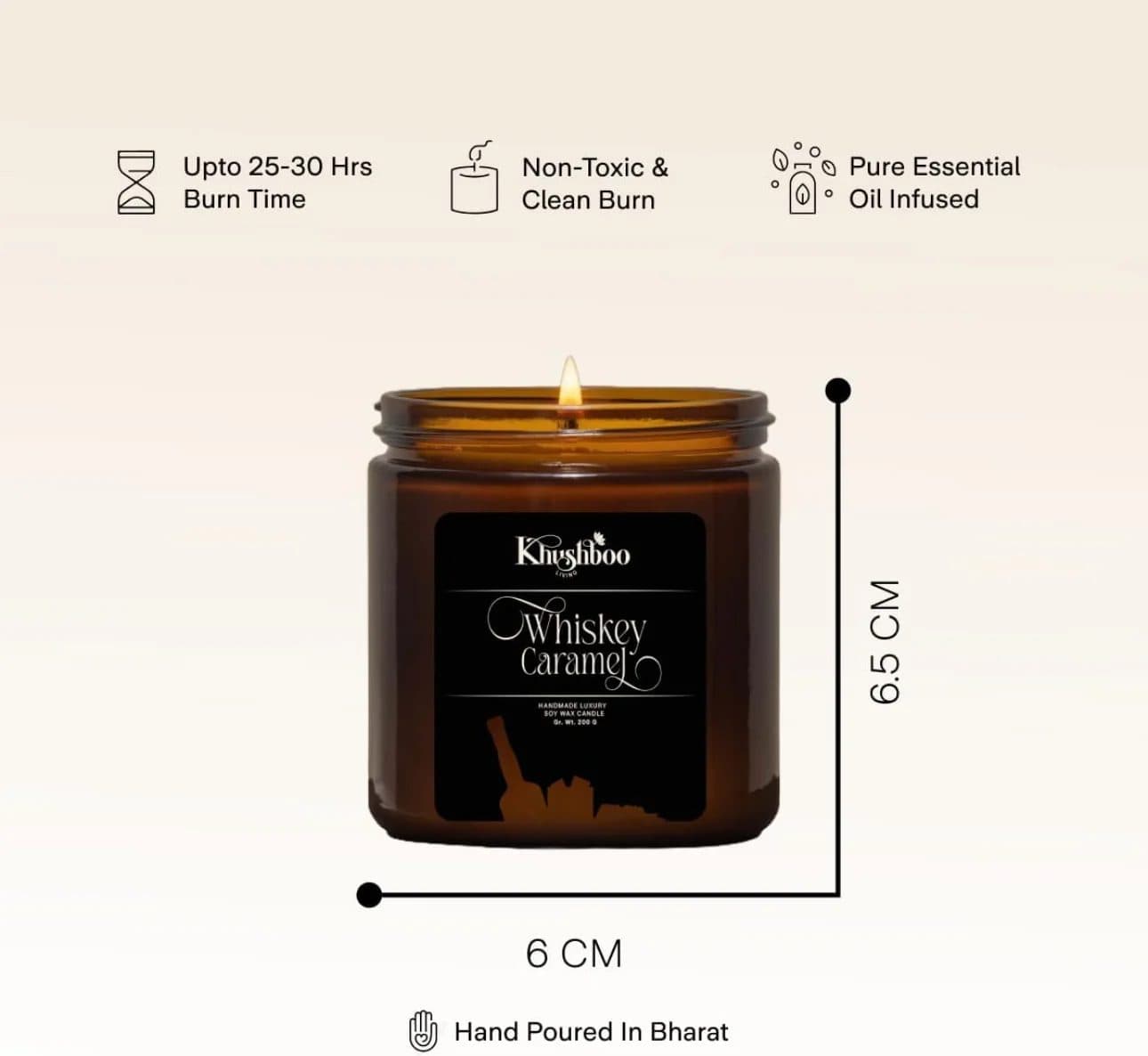 Whiskey Caramel Soy Wax Candle 200g image 6