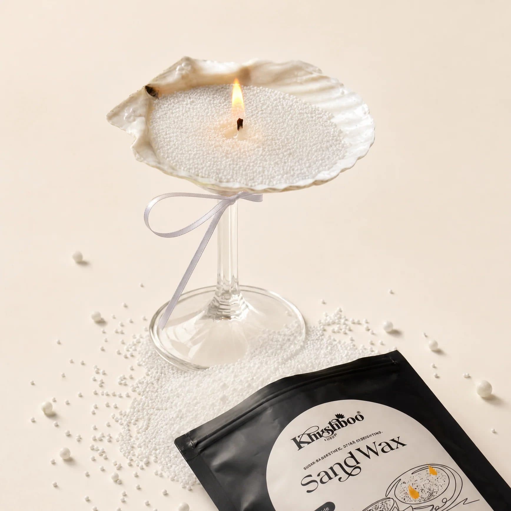 Premium Pearl Sand Wax Candle (with Free wicks) image 1