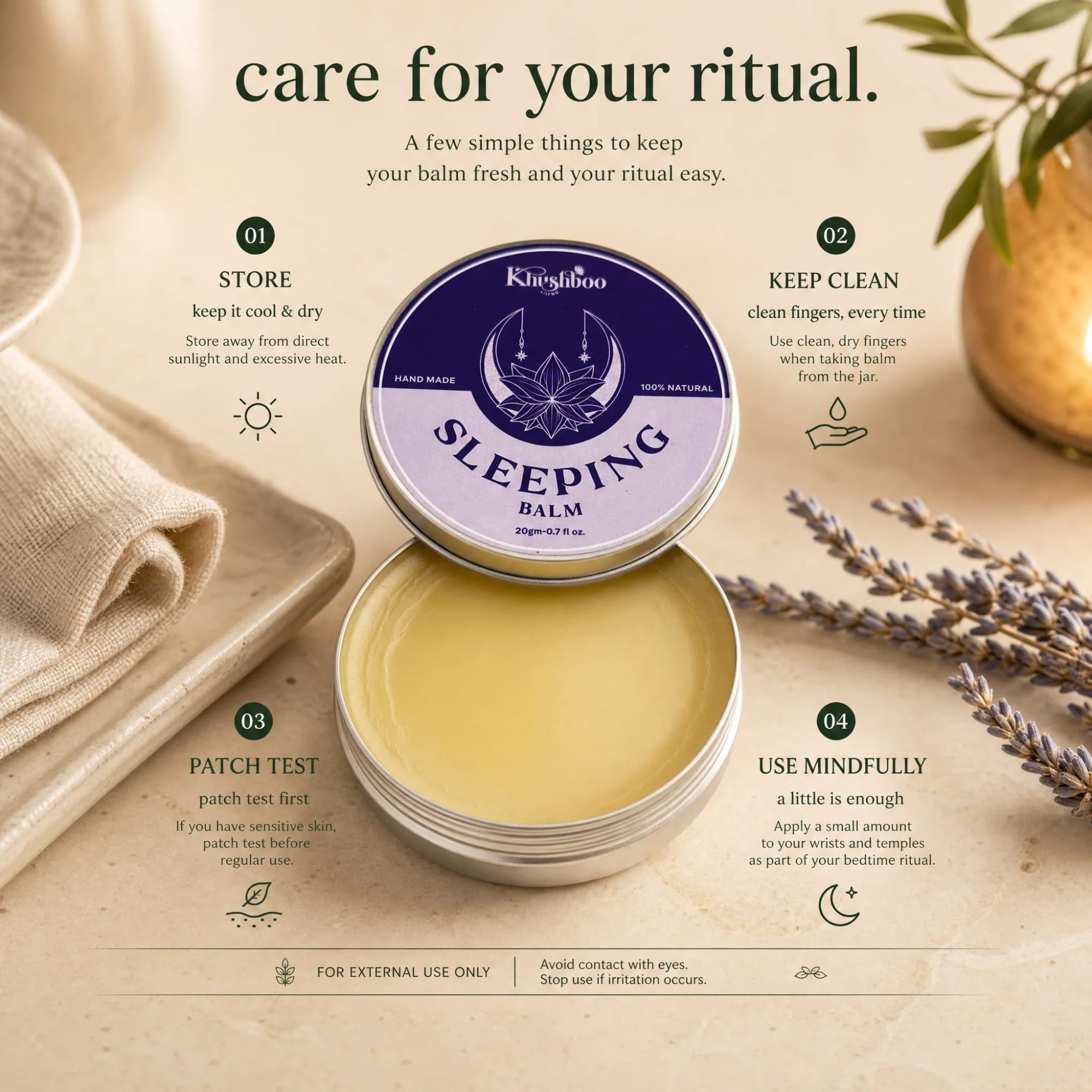 Sleeping Balm - 100% Natural sleep balm | Made with Pure Essential Oils-Goodnight image 4