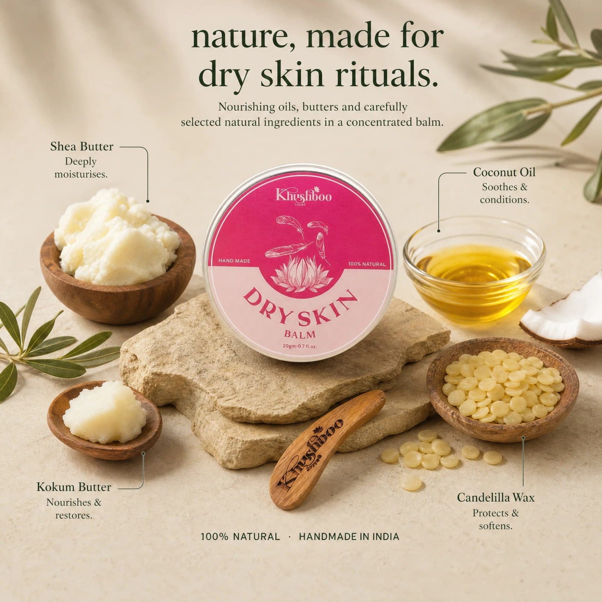 Dry Skin Balm 100% Natural & Handmade image 3