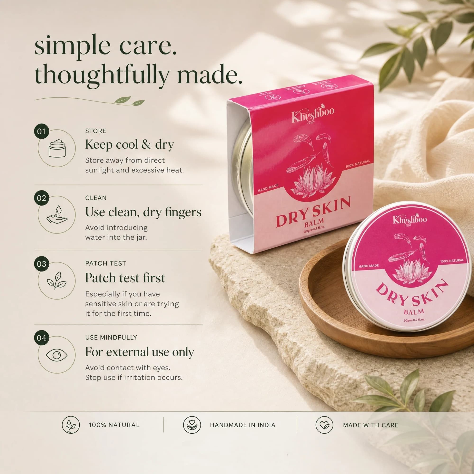 Dry Skin Balm 100% Natural & Handmade image 5