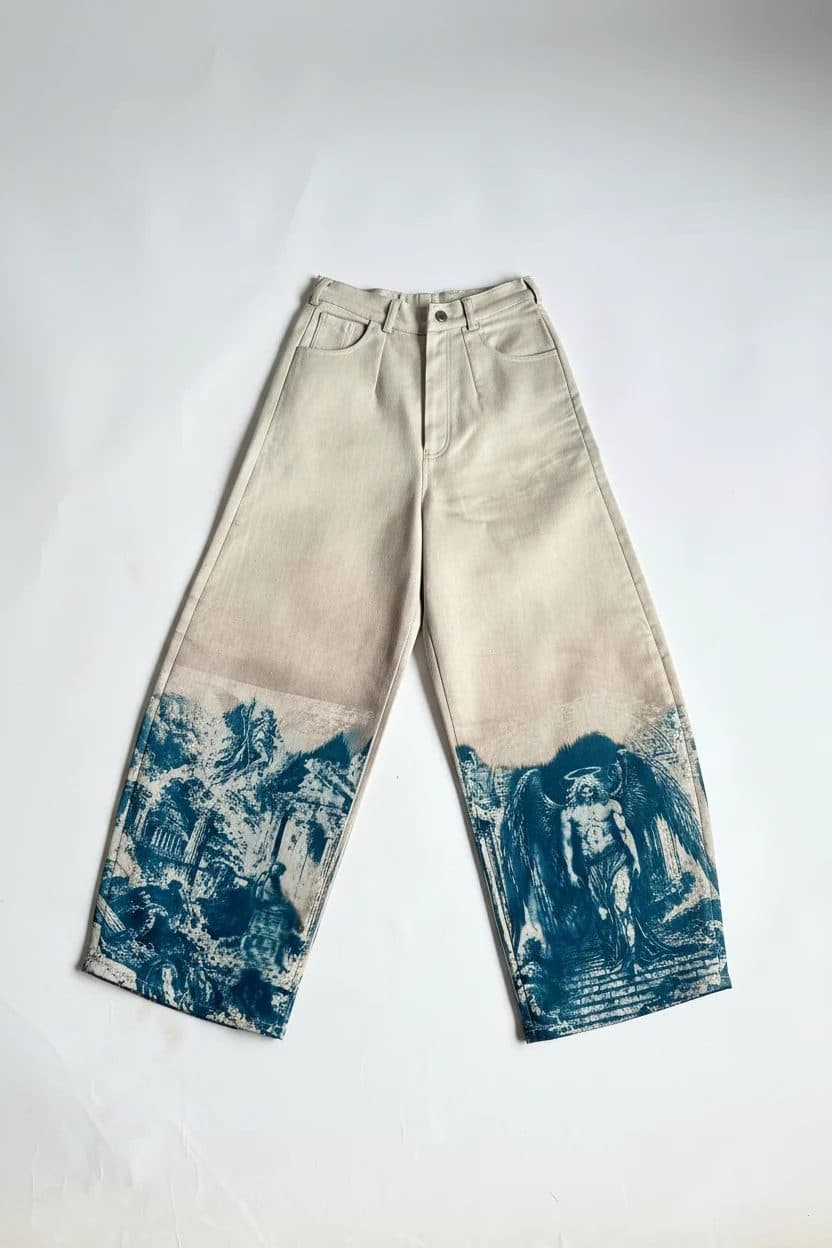 Fallen Seraph - Handmade Sunprinted Barrel Denim image 3