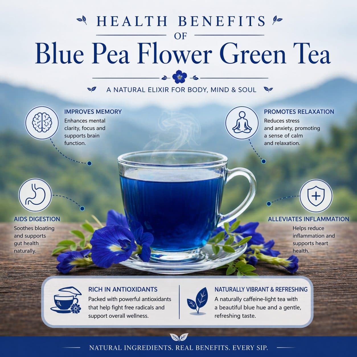 Saakya Blue Pea Flower Green Tea | Darjeeling Butterfly Pea | 50g image 3