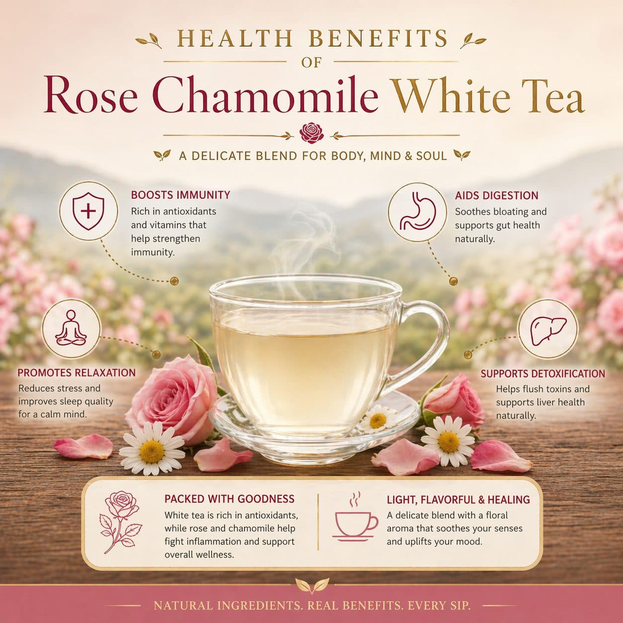 Saakya Rose Chamomile White Tea | Darjeeling Floral Blend | 25g image 3