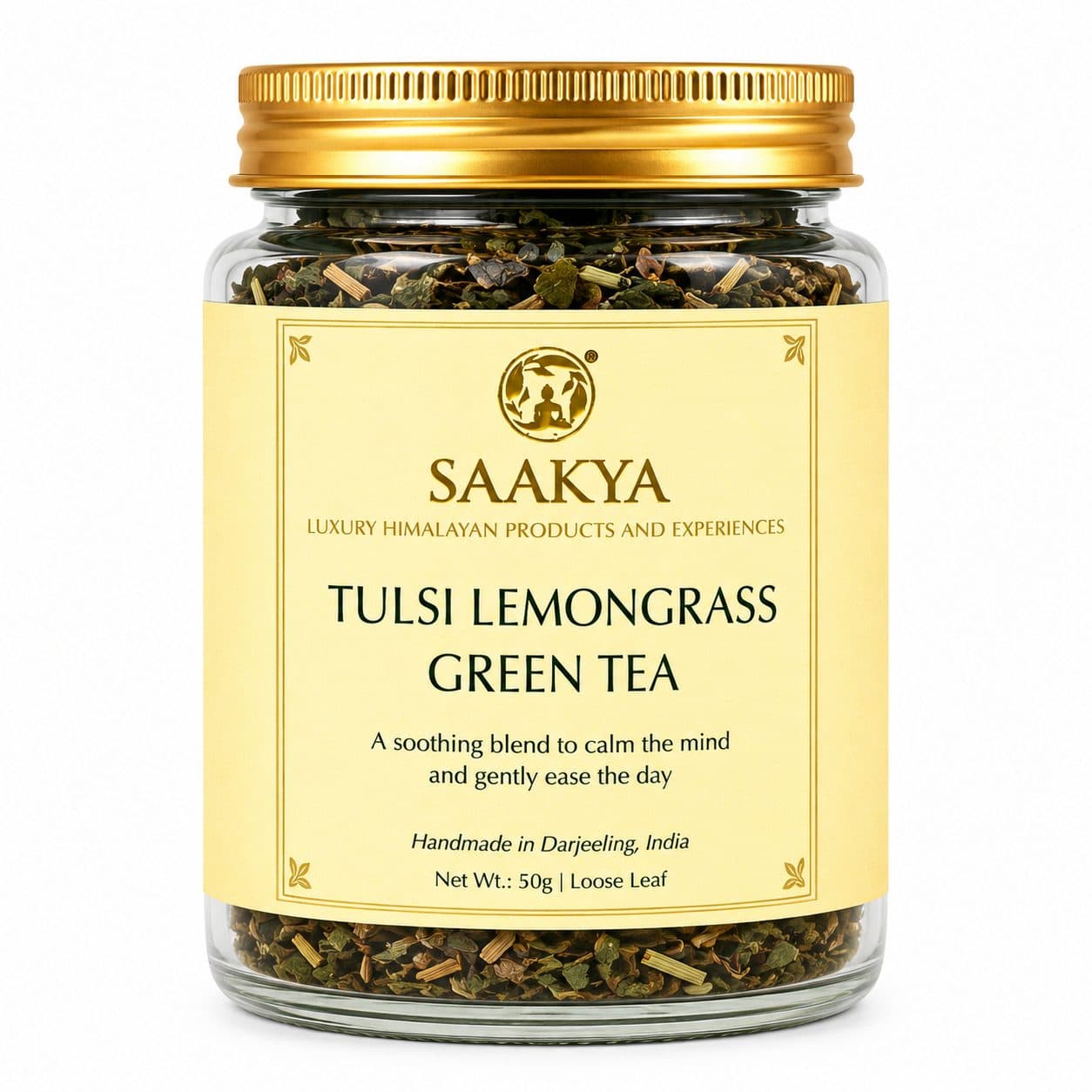 Saakya Tulsi Lemongrass Green Tea | Darjeeling Ayurvedic Blend | 50g image 1