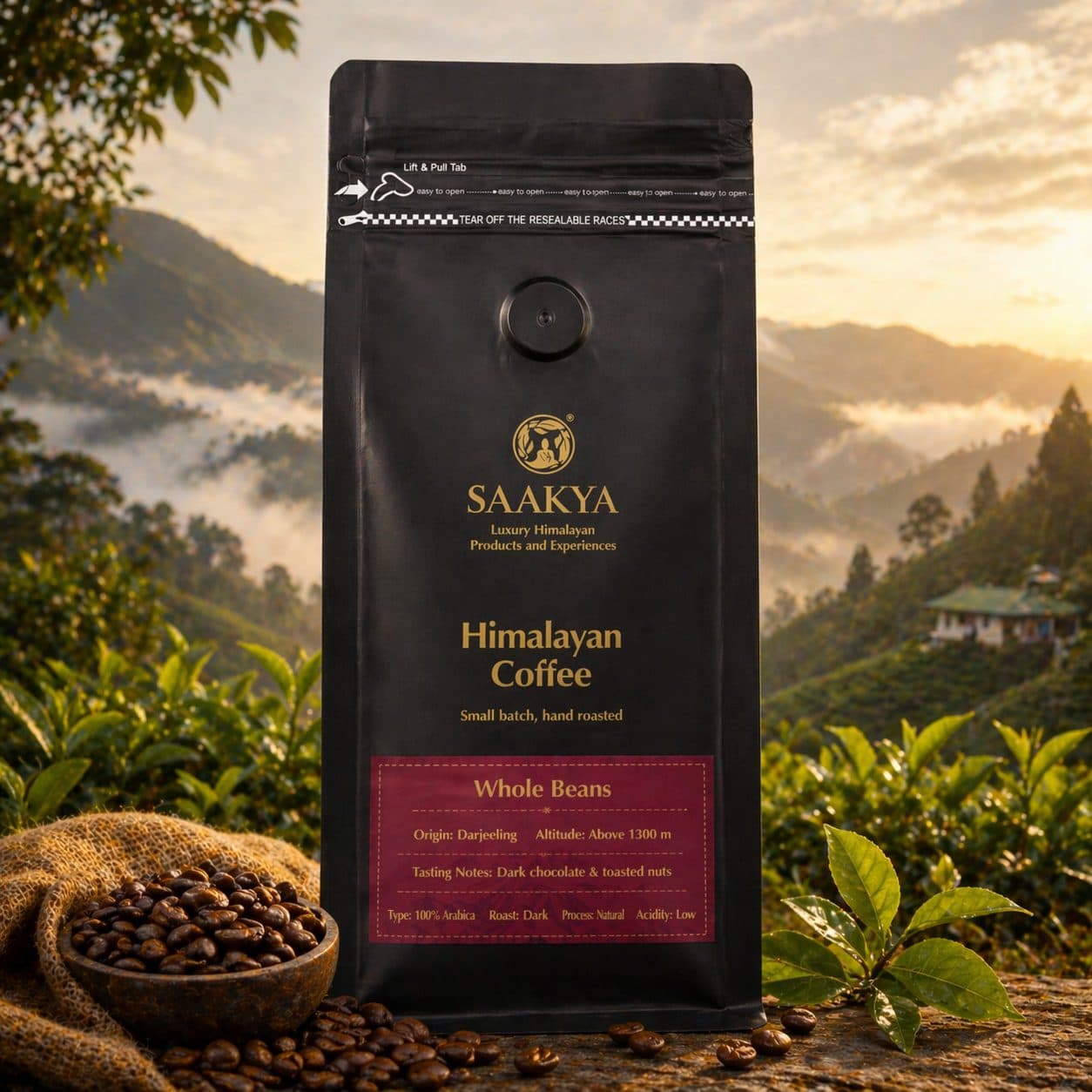 Saakya 100% Arabica Himalayan Coffee Dark Roast | Whole Beans 250g image 2