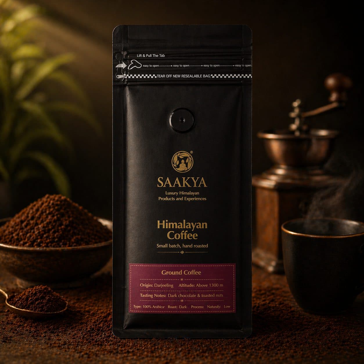 Saakya 100% Arabica Himalayan Coffee Dark Roast | Ground 250g image 2