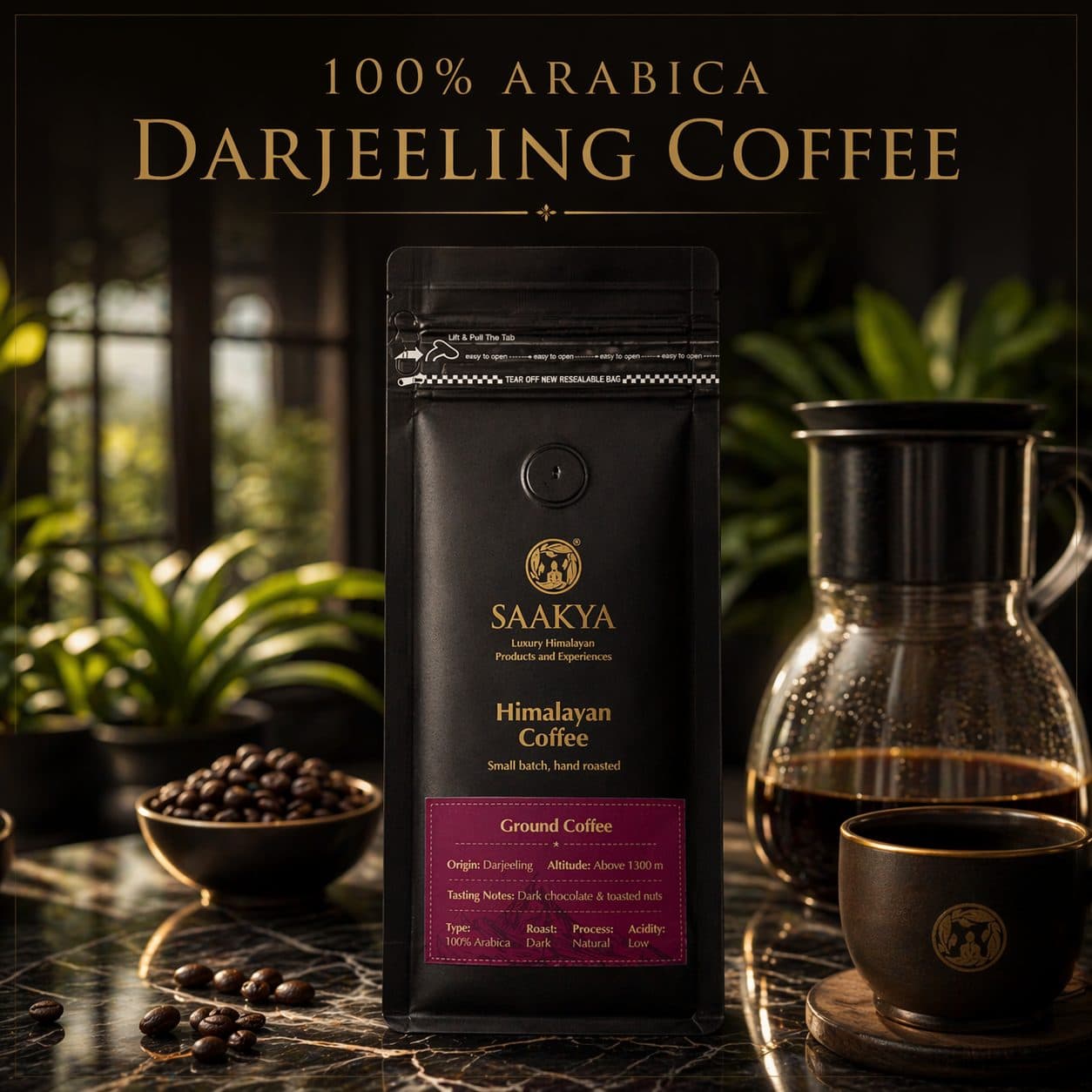 Saakya 100% Arabica Himalayan Coffee Dark Roast | Ground 250g image 3