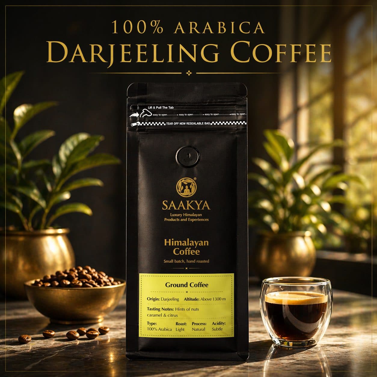 Saakya 100% Arabica Himalayan Coffee Light Roast | Ground 250g image 3
