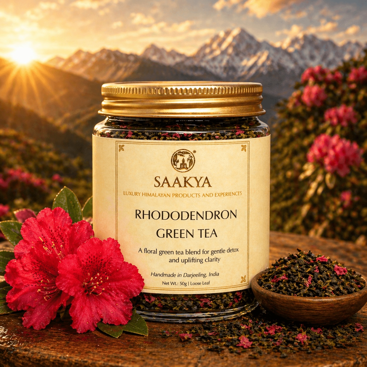 Saakya Rhododendron Green Tea | Himalayan Buransh Floral Blend | 50g image 2