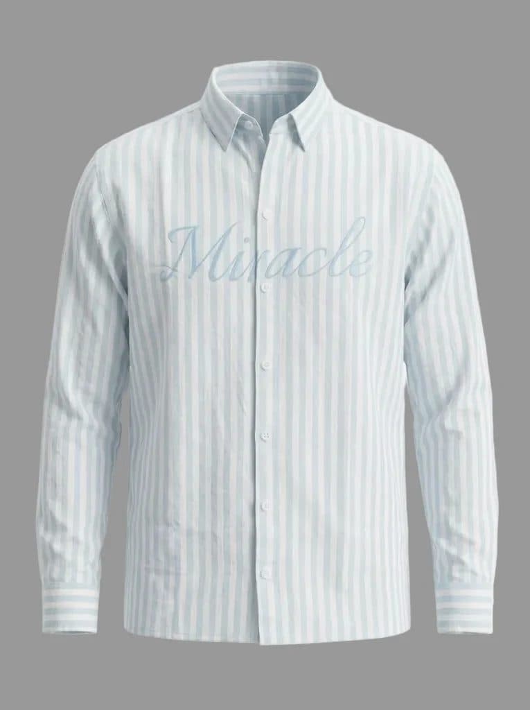 Off-Duty Linen Stripes - Mint Green image 1