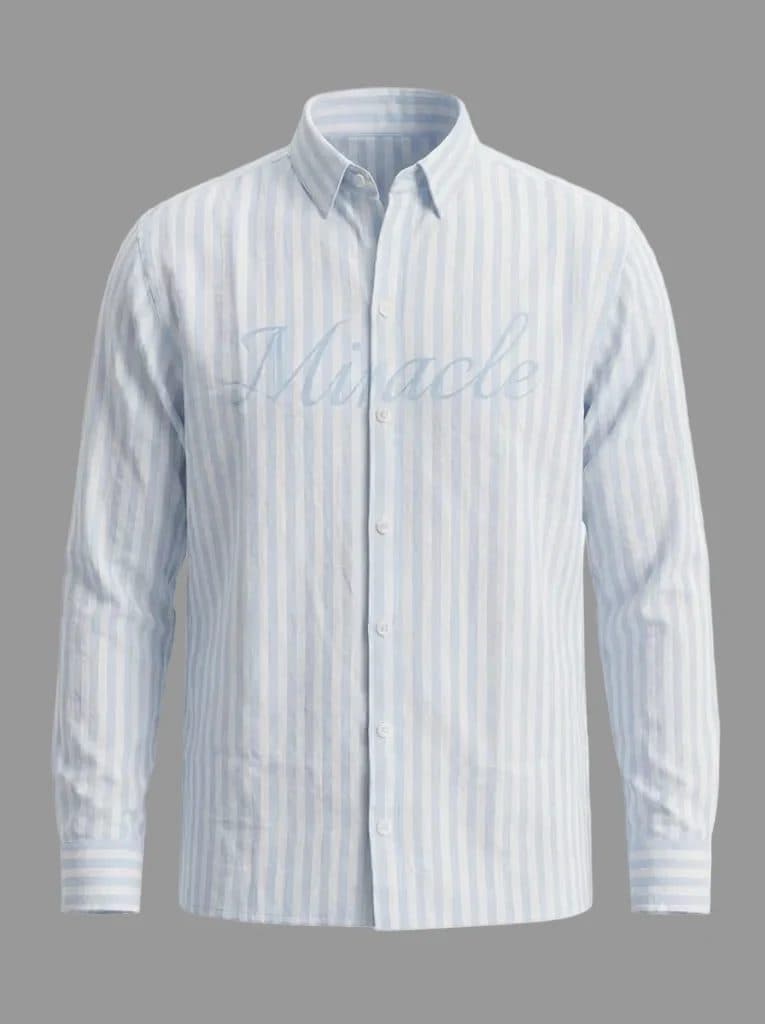 Off-Duty Linen Stripes - Pastel Blue image 1