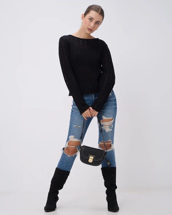 THE CLOVER CROSSBODY – BLACK image 7