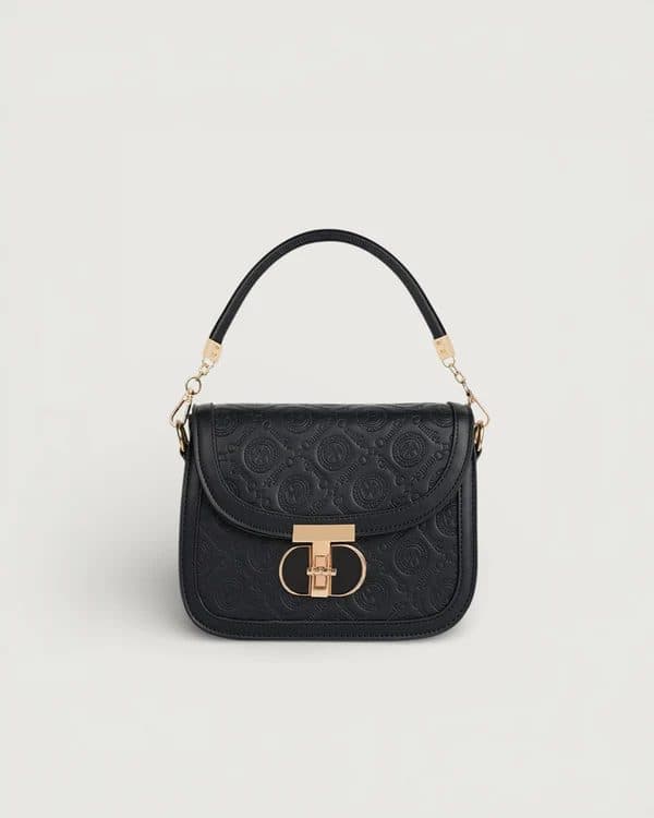 THE MIRA SHOULDER BAG IN - JET BLACK image 1