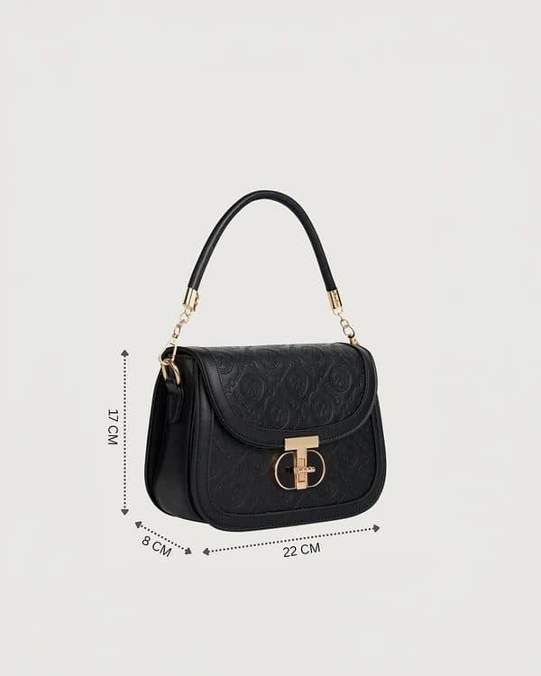 THE MIRA SHOULDER BAG IN - JET BLACK image 6